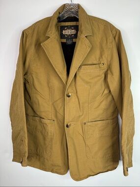 Guide Gear Canvas Brown Field Blanket Lined Blazer Jacket Size Medium